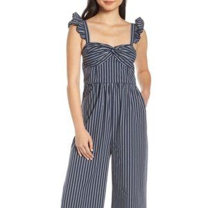 CHELSEA28 Stripe Ruffle Jumpsuit (Petite)